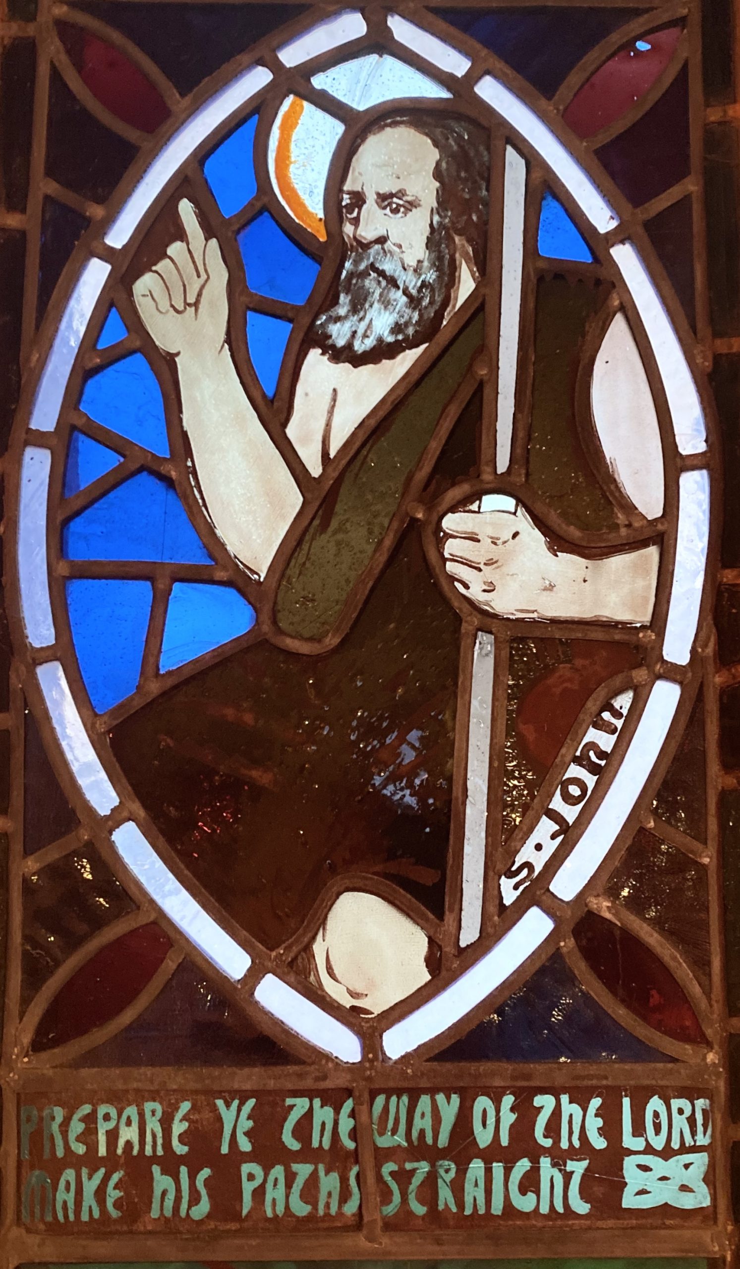 John the Baptist depicted in stained glass at Kiel Church